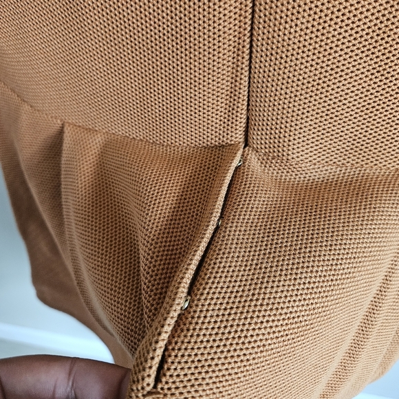 The Row Warm Marigold Textured Back Peplum Midi Office Dress - Picture 12 of 16